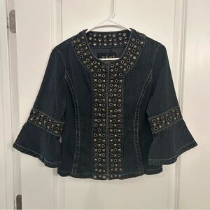Y2K Live a Little Dark Denim Blouse/Jacket